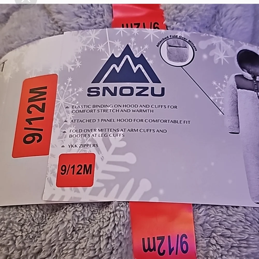 Snozu Infant 2-piece Fleece Set,  grey/dark charcoal